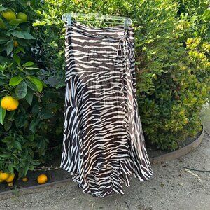 Ganni zebra wrap skirt
